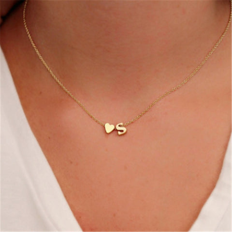 Heart & Letter Necklace